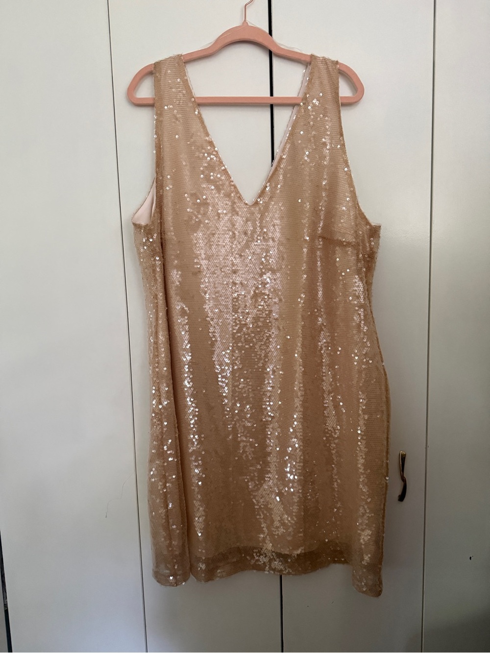 NWT Target A New Day V-Neck Sequin Dress in Champagne